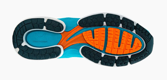 U-tech construction in the heel and in the forefoot