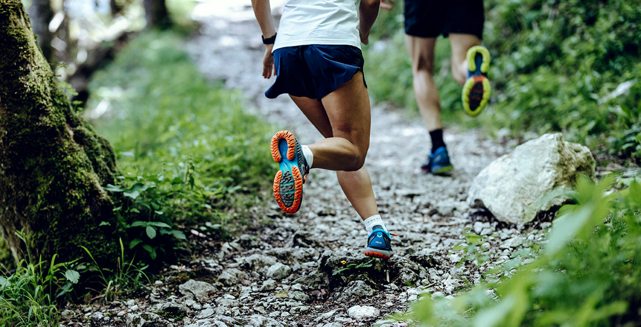 trail running in true motion shoes