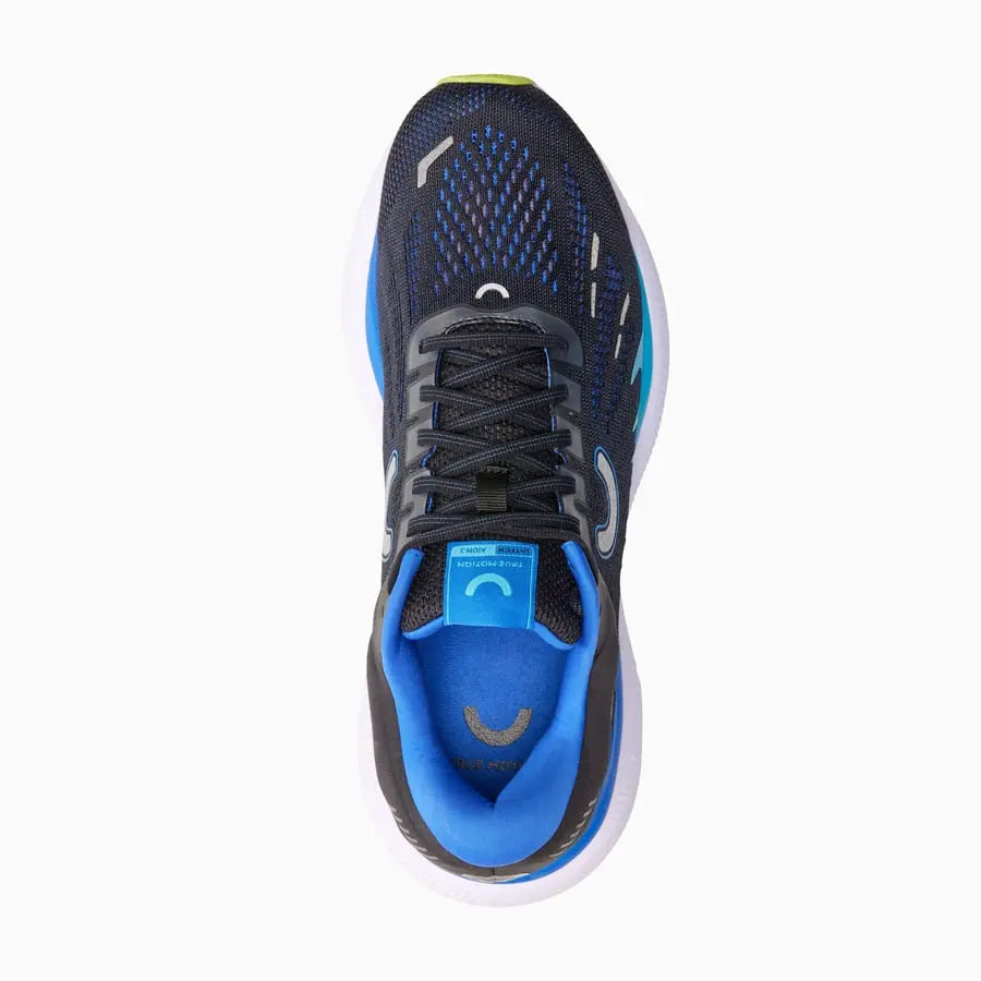 true motion aion 3 running shoe Black | Princess Blue | Acid Lime top