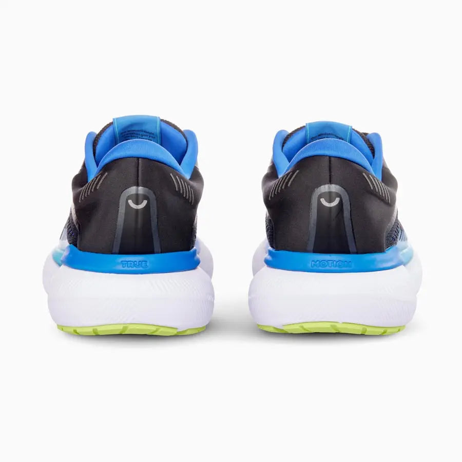 true motion aion 3 running shoe Black | Princess Blue | Acid Lime pair