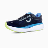 true motion aion 3 running shoe Black | Princess Blue | Acid Lime outside side